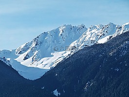 雪覆蓋,山,利盧埃湖