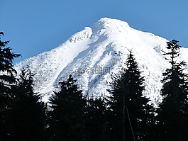 雪,覆蓋,山