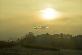 景觀,morgenstimmung,日出