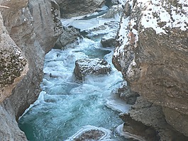 峡谷,河,冬天
