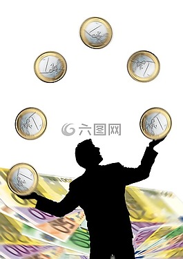 歐元,硬幣,男子