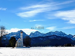 德国,教堂,景观