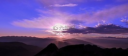 日落,山,carega