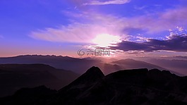 日落,山,carega