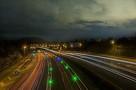 石柱,路,夜