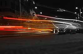 夜,汽車,燈火