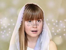 孩子,女孩,面對