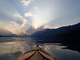 日落,abendstimmung,云