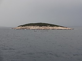島,海,細雨