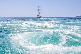 旋涡,大海,帆船