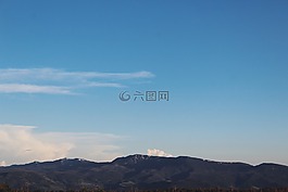 山,云,天空