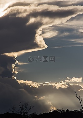 天空,云,日落