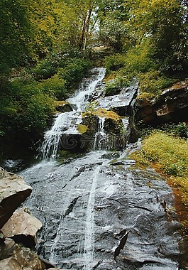 瀑布,水,巖