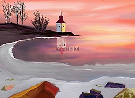 教會(huì),秋季,景觀