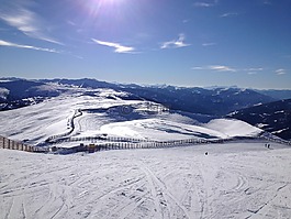 冬天,山,滑雪