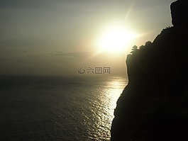 日落,clif,巴厘岛