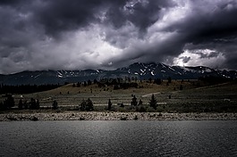 黑暗,夜,山