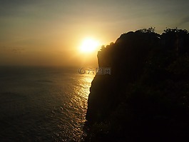 日落,clif,巴厘岛