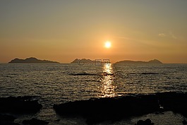 cies群島,日落,出巾