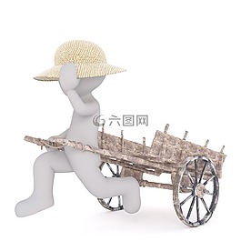 白人男性,3d模型,孤立