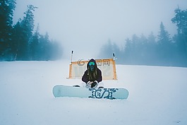 滑雪板,雪,冬天