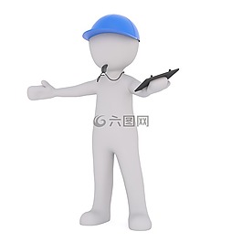 白人男性,3d模型,孤立