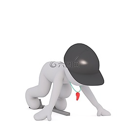 白人男性,3d模型,孤立