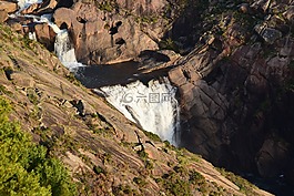 ézaro,瀑布,水