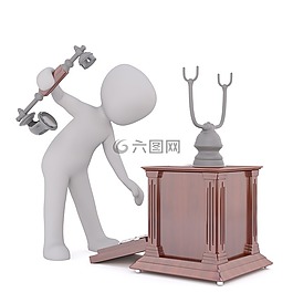 白人男性,3d模型,孤立