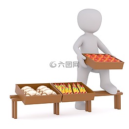 白人男性,3d模型,孤立