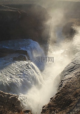 水,瀑布,峽谷
