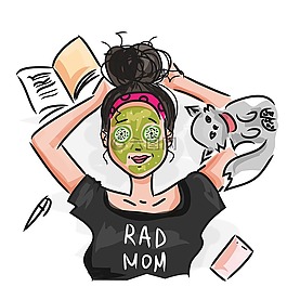 媽媽,度假,女人