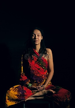 女子,冥想,om
