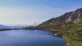 山,徒步旅行,湖