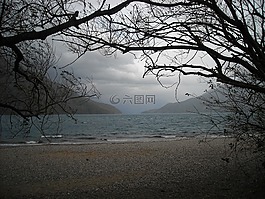 令人毛骨悚然的風(fēng)景,多云,湖