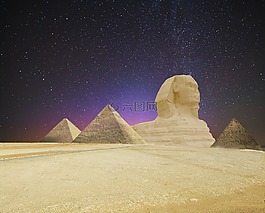 明星,夜晚的天空,金字塔