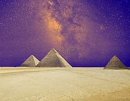 明星,夜晚的天空,金字塔