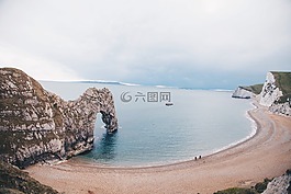 海灘,懸崖,海岸