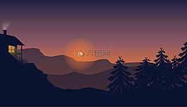 日落,日出,晚上