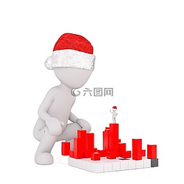 白人男性,孤立,3d模型