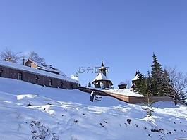 山,雪,景觀