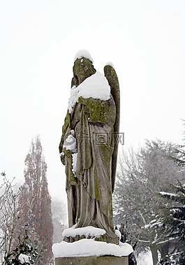 天使,雪,墳場