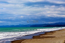 云,海,海灘
