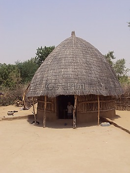 小屋,沙漠,印度