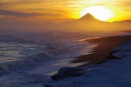 太平洋,日出,日落