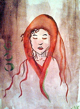 水彩畫,那位女士,瑪麗亞