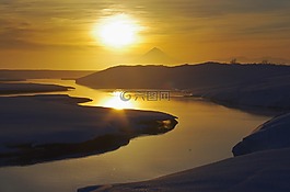 太平洋,日出,日落