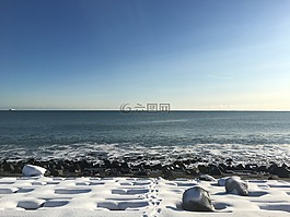 景觀,海,雪
