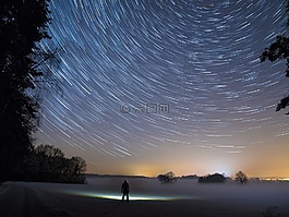 明星,夜,光