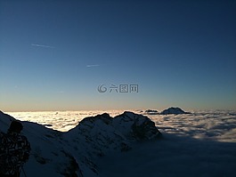 山,雪,冬天